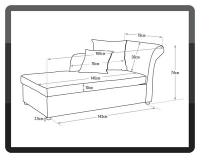 Floral - 2 Seater Fabric Chaise Longue - Sofa Bed - Natural